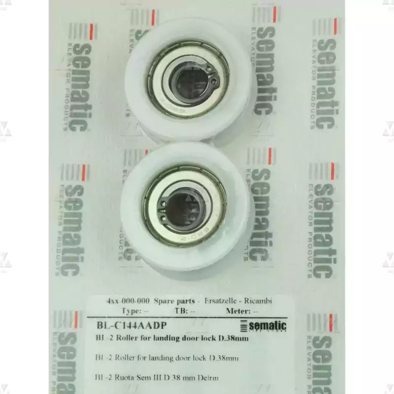 BL-C144AADP | 2 X ROLLER FOR LANDING DOOR LOCK D.38MM

 (EXTERNAL D. 43MM)


